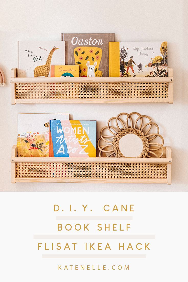 D.I.Y. Cane Book Shelf – Flisat Ikea Hack – Kate Nelle